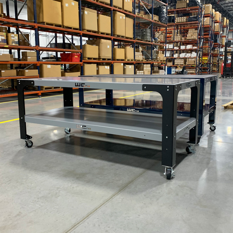 Wehrli Modular Steel Work Bench Top/Shelf Kit – 42in x 72in x .120in Thick (Grey)