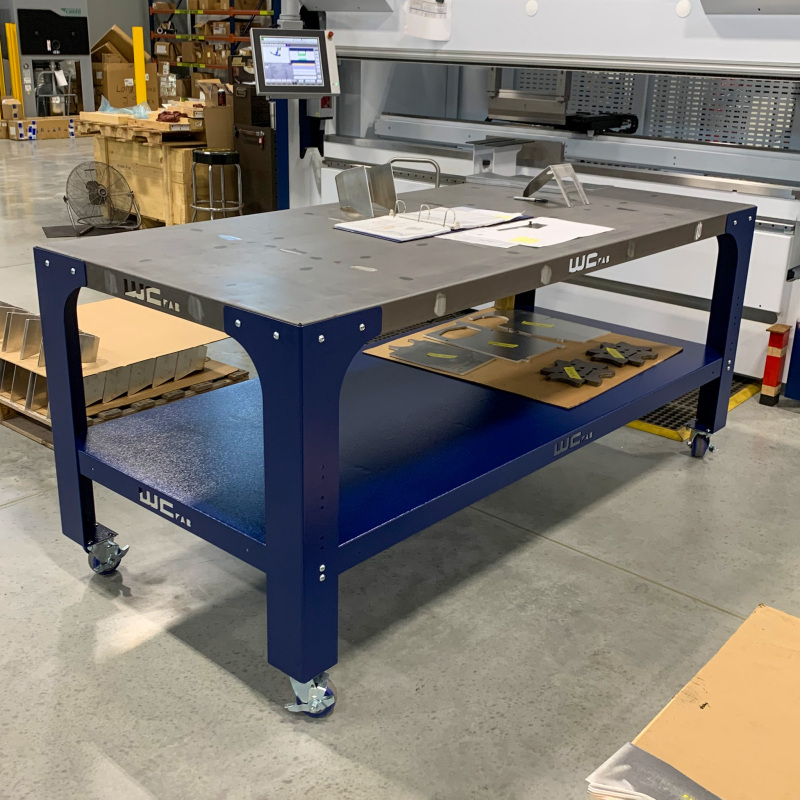 Wehrli Modular Steel Work Bench Top/Shelf Kit – 42in x 90in x .120in Thick (Raw Steel)